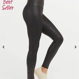 Spanx faux leather leggings petite inseam